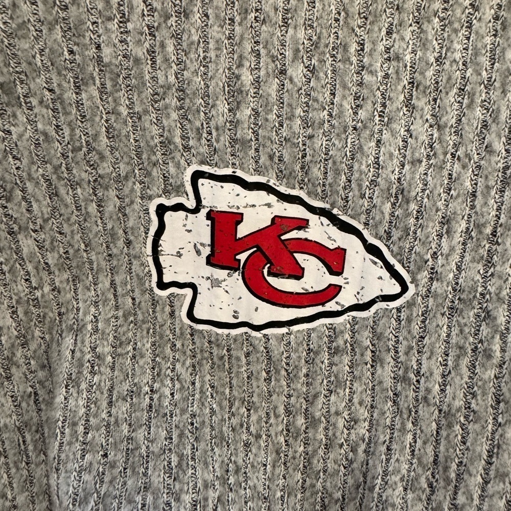 NWT! Women’s NFL Kansas City Chiefs gray ribbed sweater long sleeve Medium - Picture 4 of 5